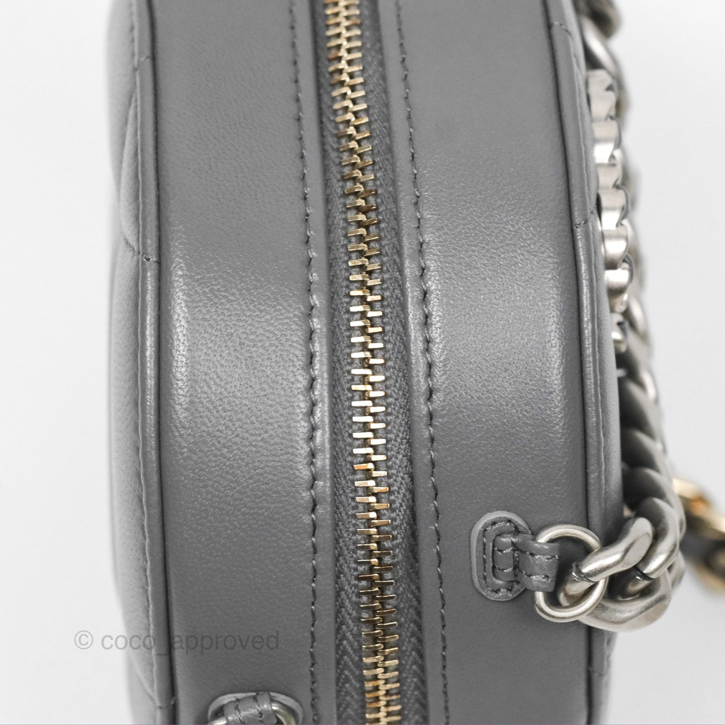 Chanel 19 Round Clutch With Chain Grey Mixed Hardware