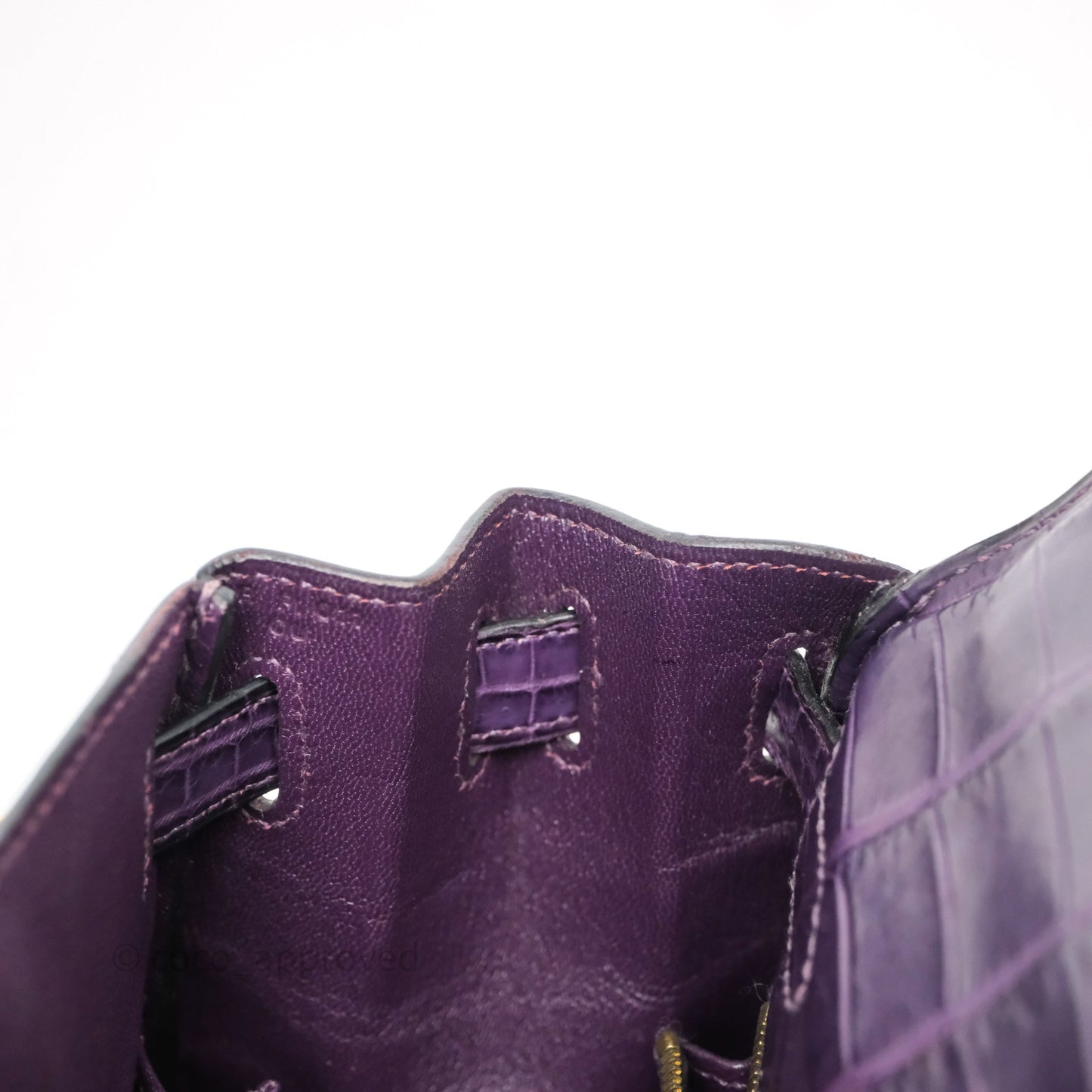 Hermès Kelly 28 Purple Crocodile Gold Hardware
