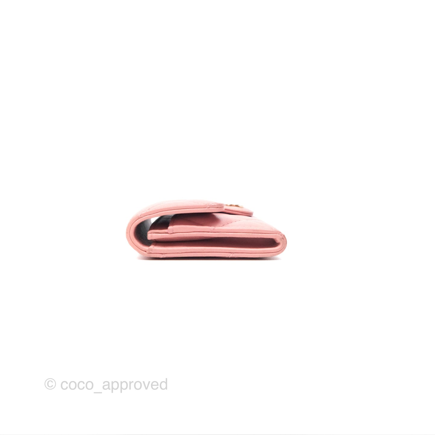 Chanel Classic Flap Card Holder Quilted Pink Lambskin Gold Hardware
