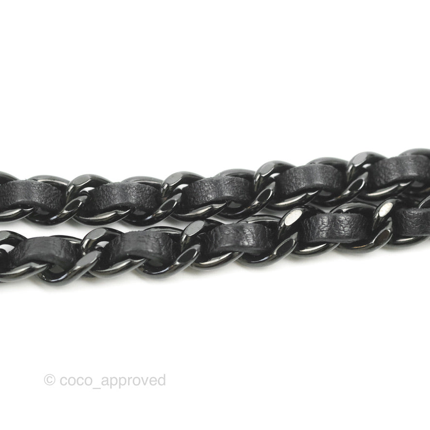 Chanel Le Boy Double Zip Wallet On Chain So Black Lambskin
