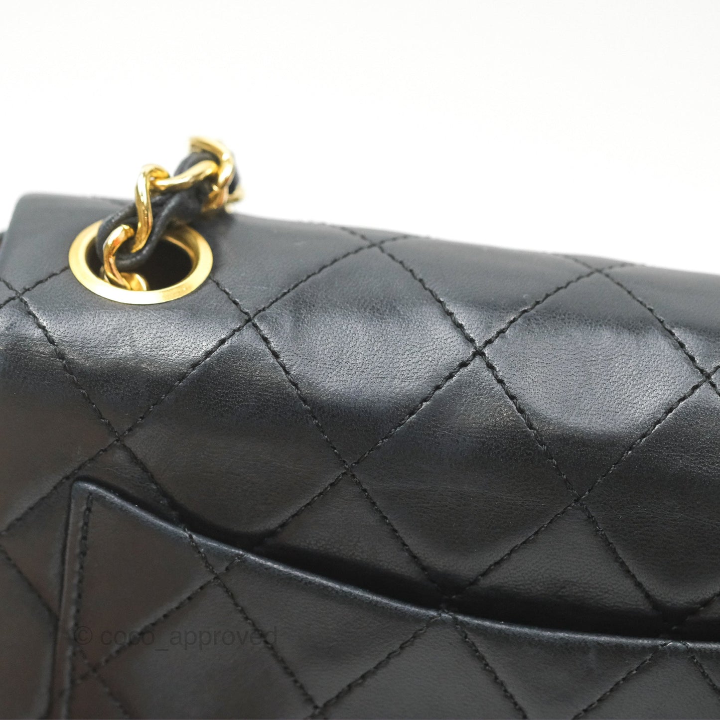 Chanel Vintage Mini Square Black Lambskin 24K Gold Hardware