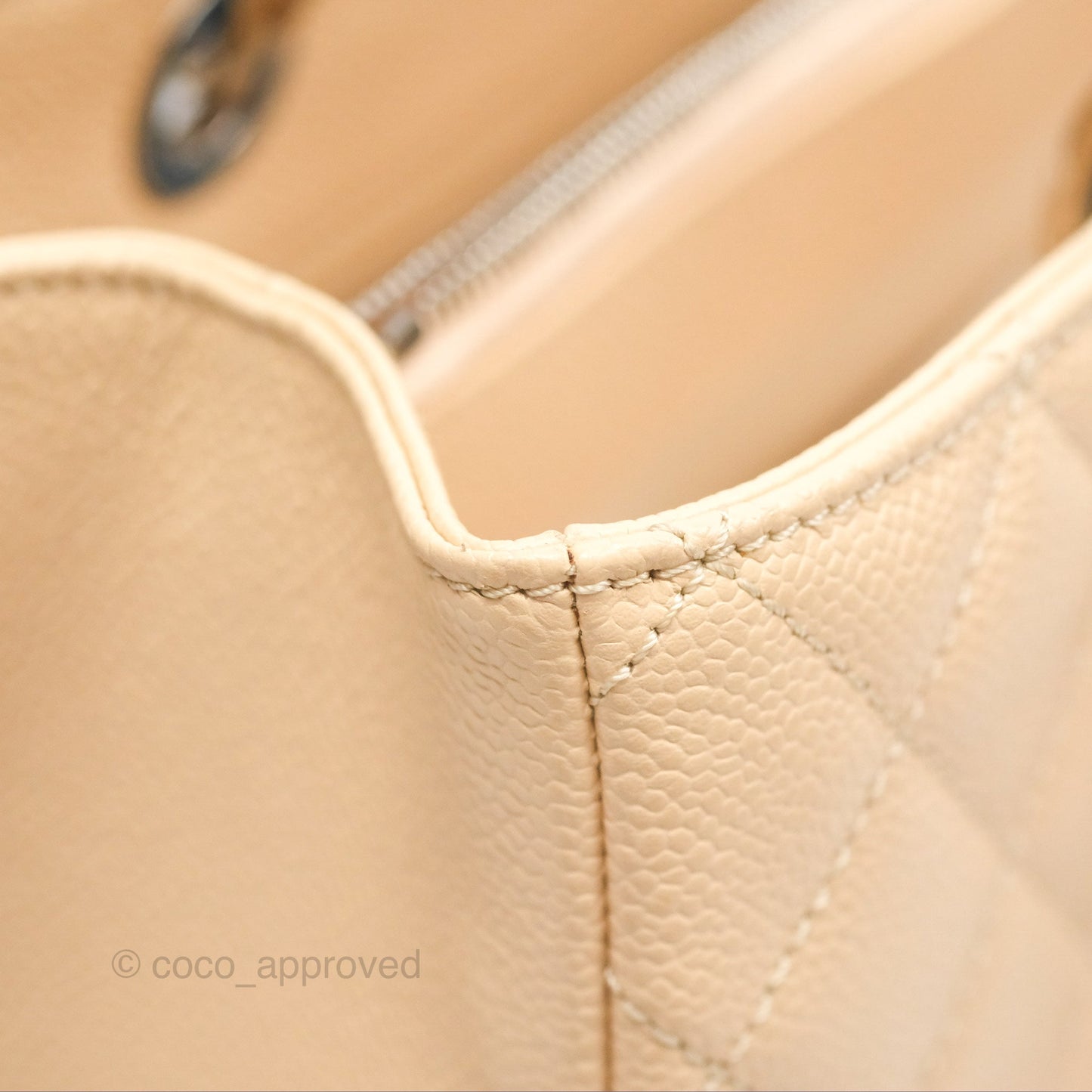 Chanel GST Beige Caviar Silver Hardware