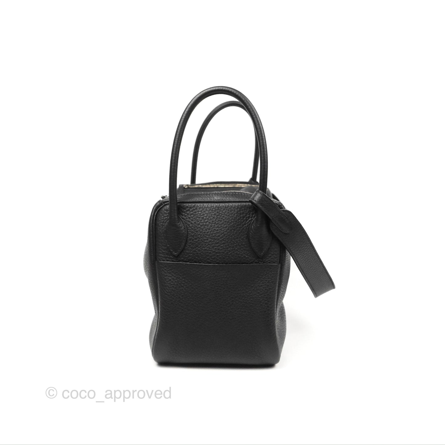 Hermès Lindy 26 Black Clemence Silver Hardware