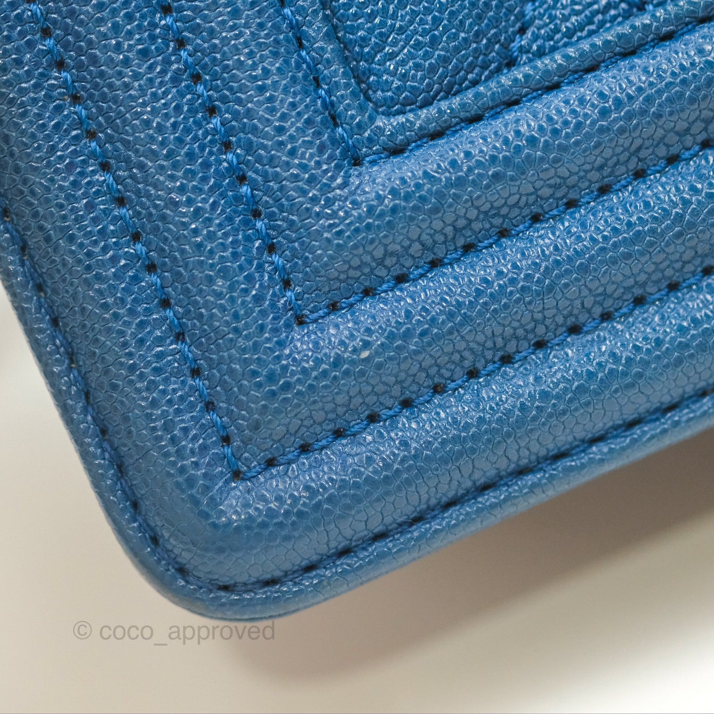 Chanel Small Boy Blue Caviar Gold Hardware