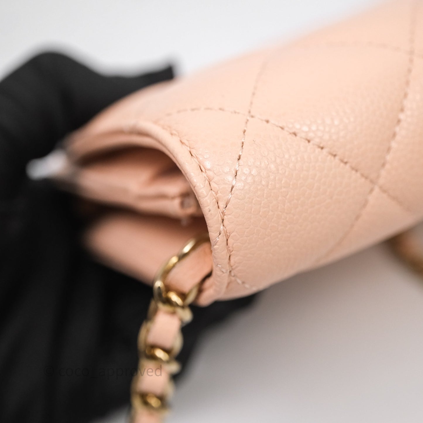 Chanel Quilted Classic Wallet on Chain WOC Pink Caviar Gold Hardware