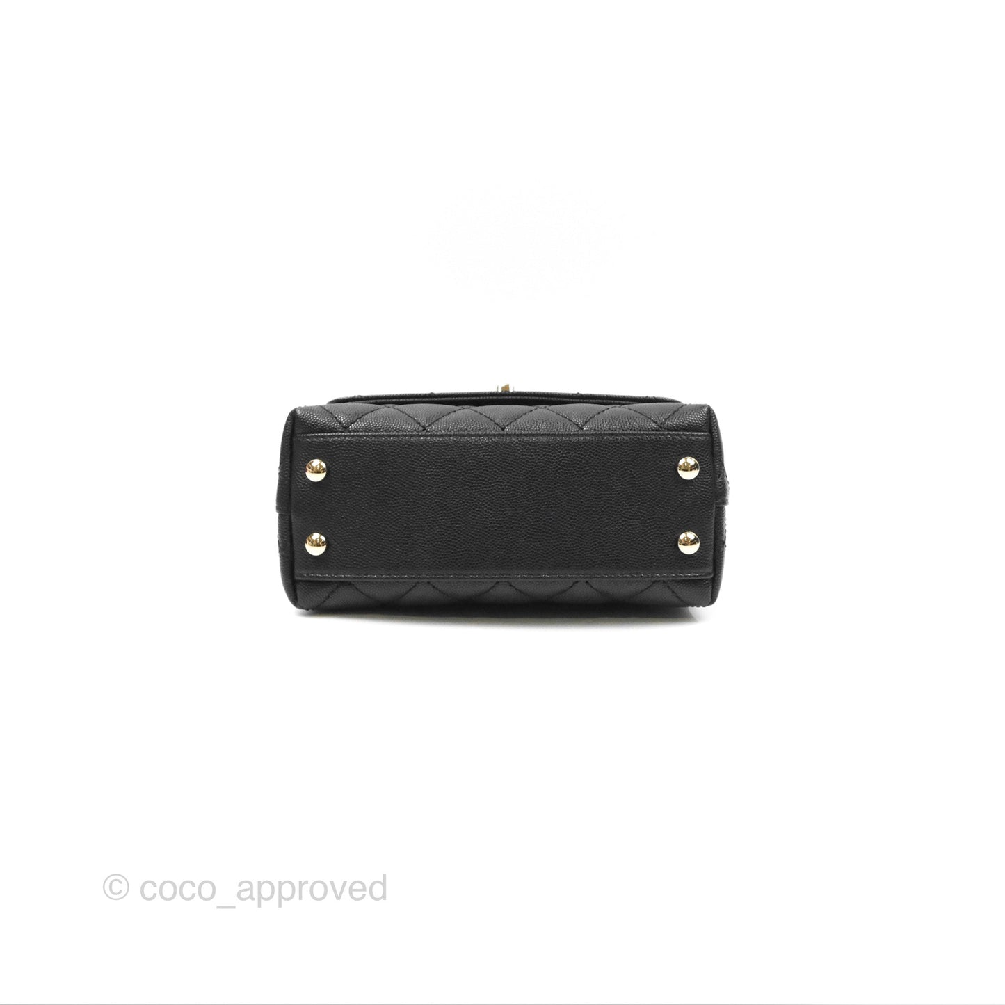 Chanel Mini Coco Handle Quilted Black Caviar Gold Hardware