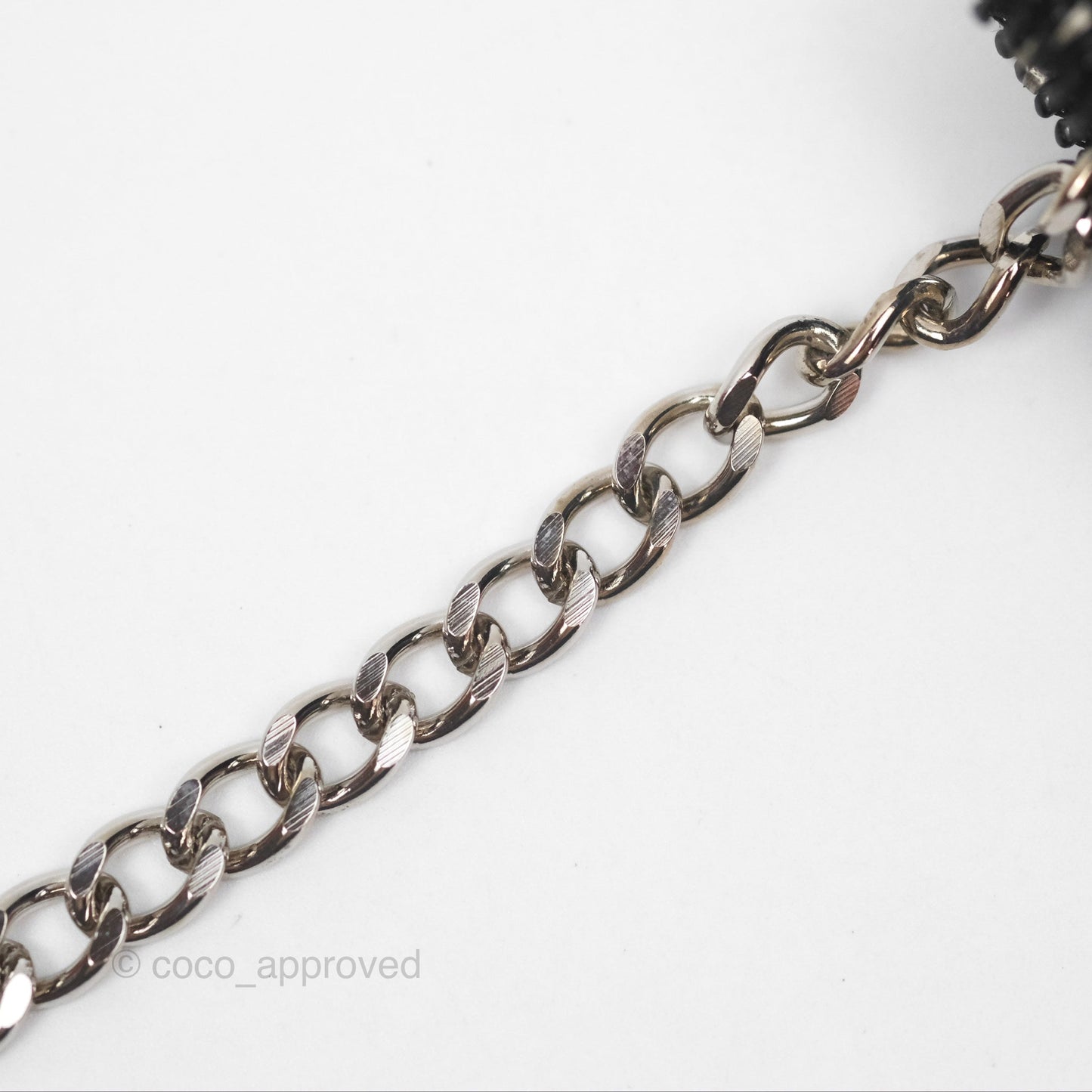 Chanel Key Holder Case Black Camellia Embossed Lambskin Silver Hardware