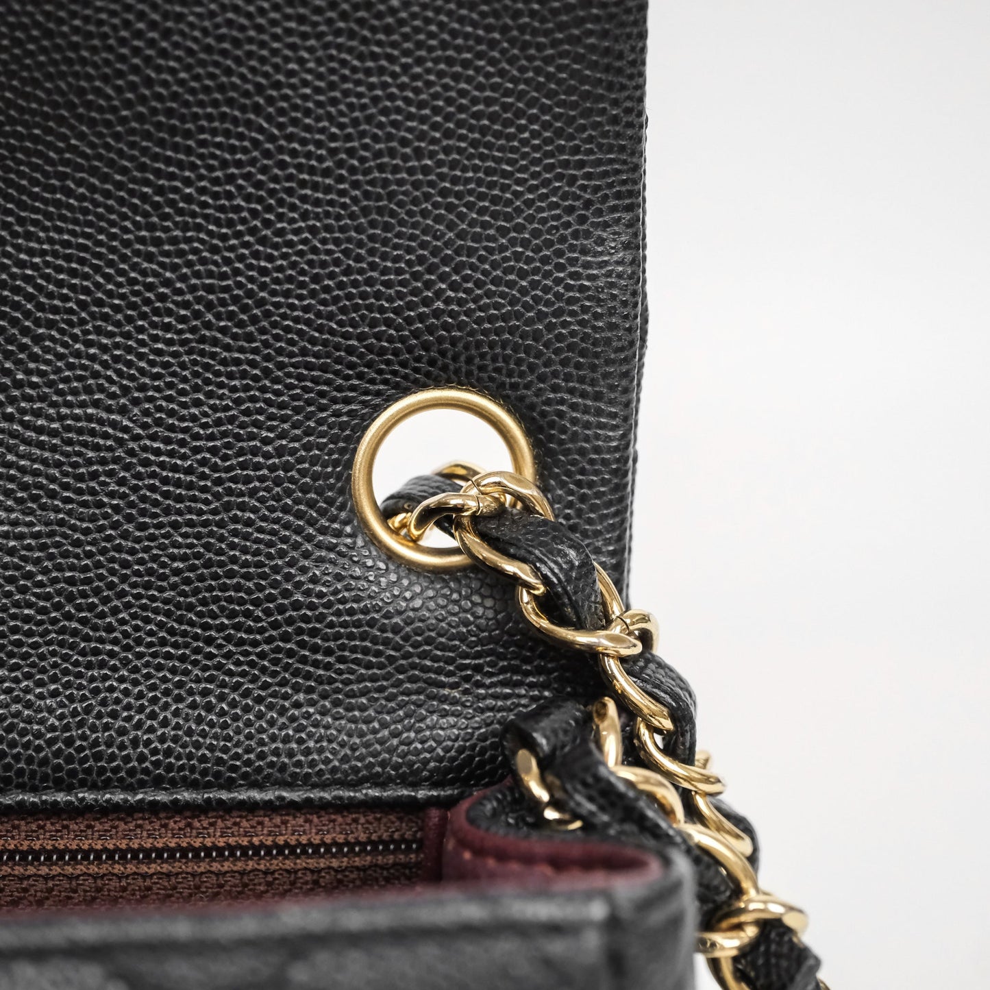 Chanel Mini Square Quilted Black Caviar Gold Hardware