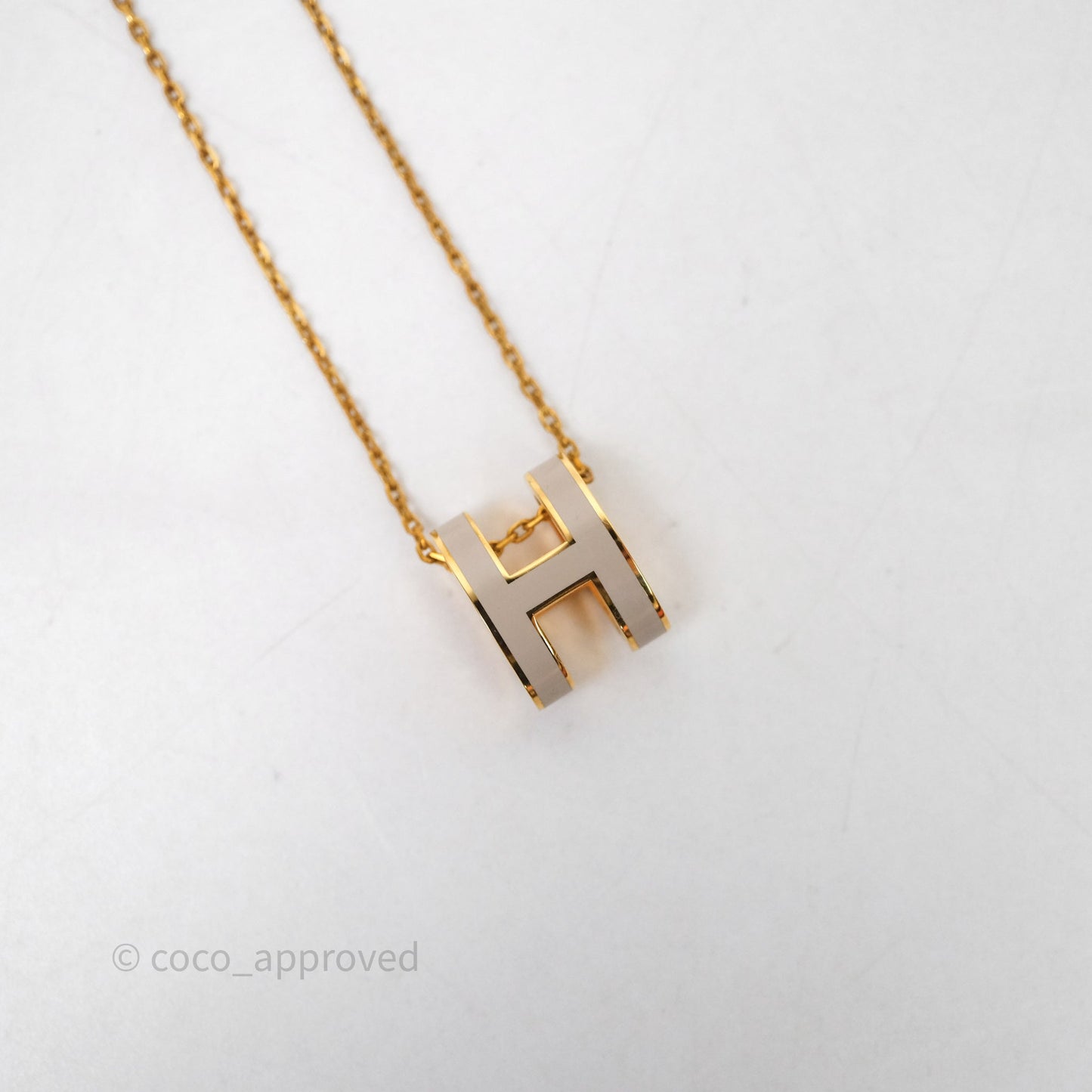 Hermès Pop H Marron Glace Pendant Necklace Gold Hardware