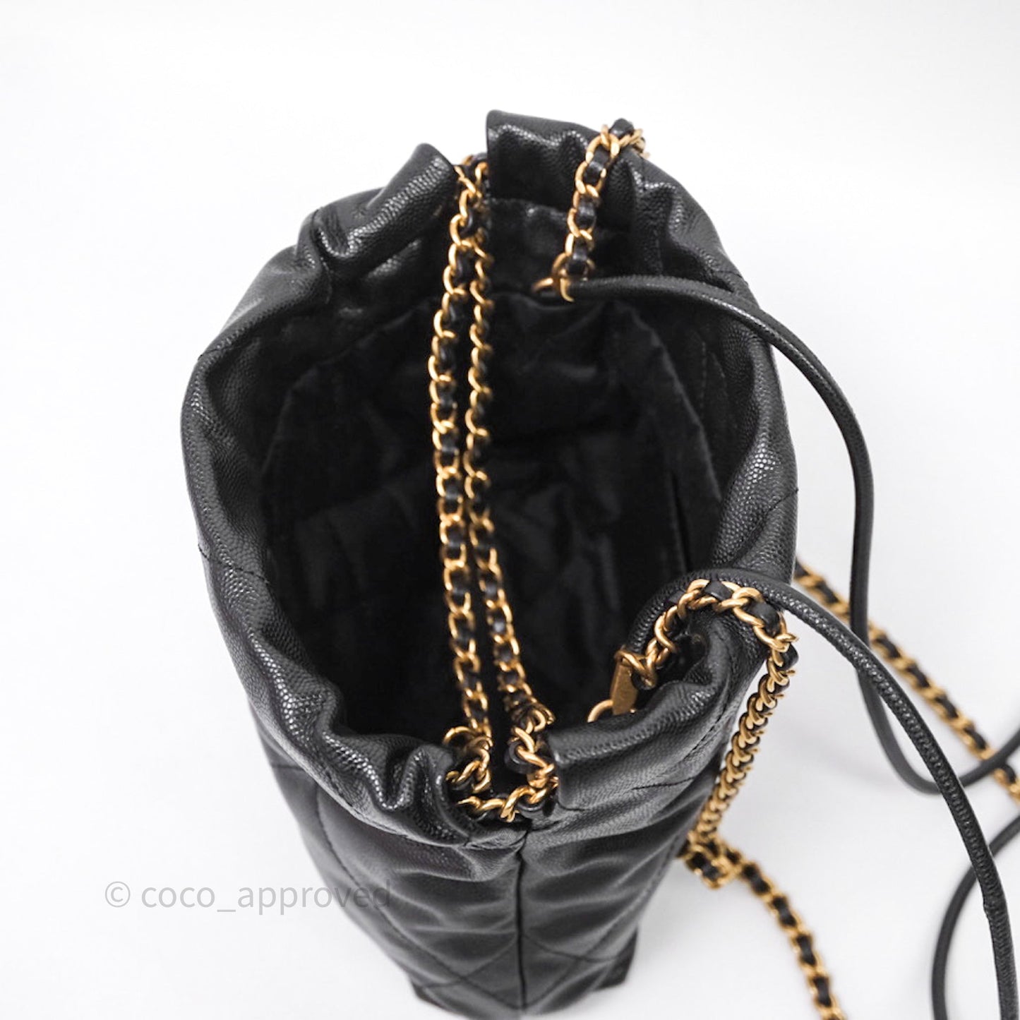 Chanel 22 Mini Black Caviar Aged Gold Hardware