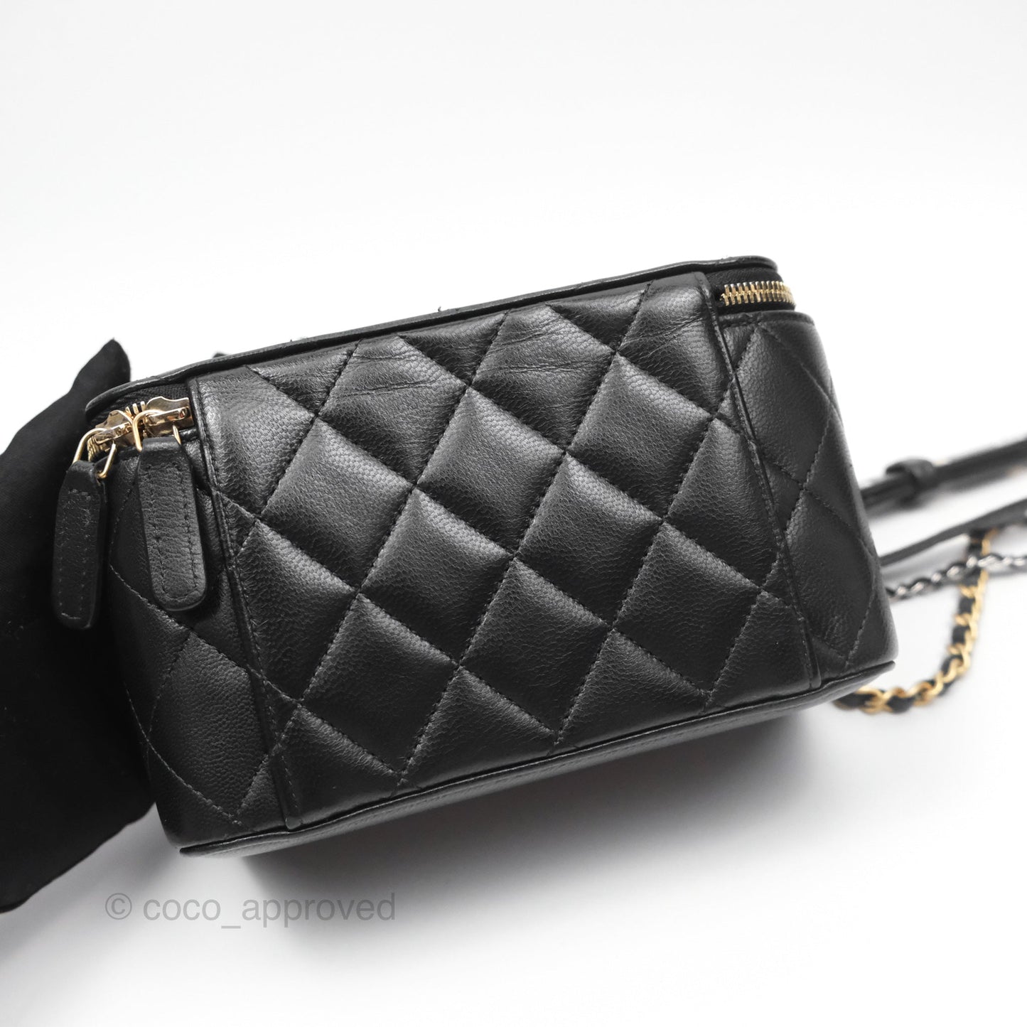 Chanel Vanity With Chain Black Goatskin Mixed Hardware