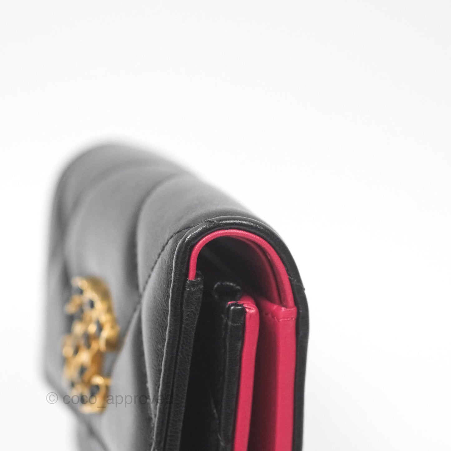 Chanel 19 Short Flap Wallet Black Lambskin