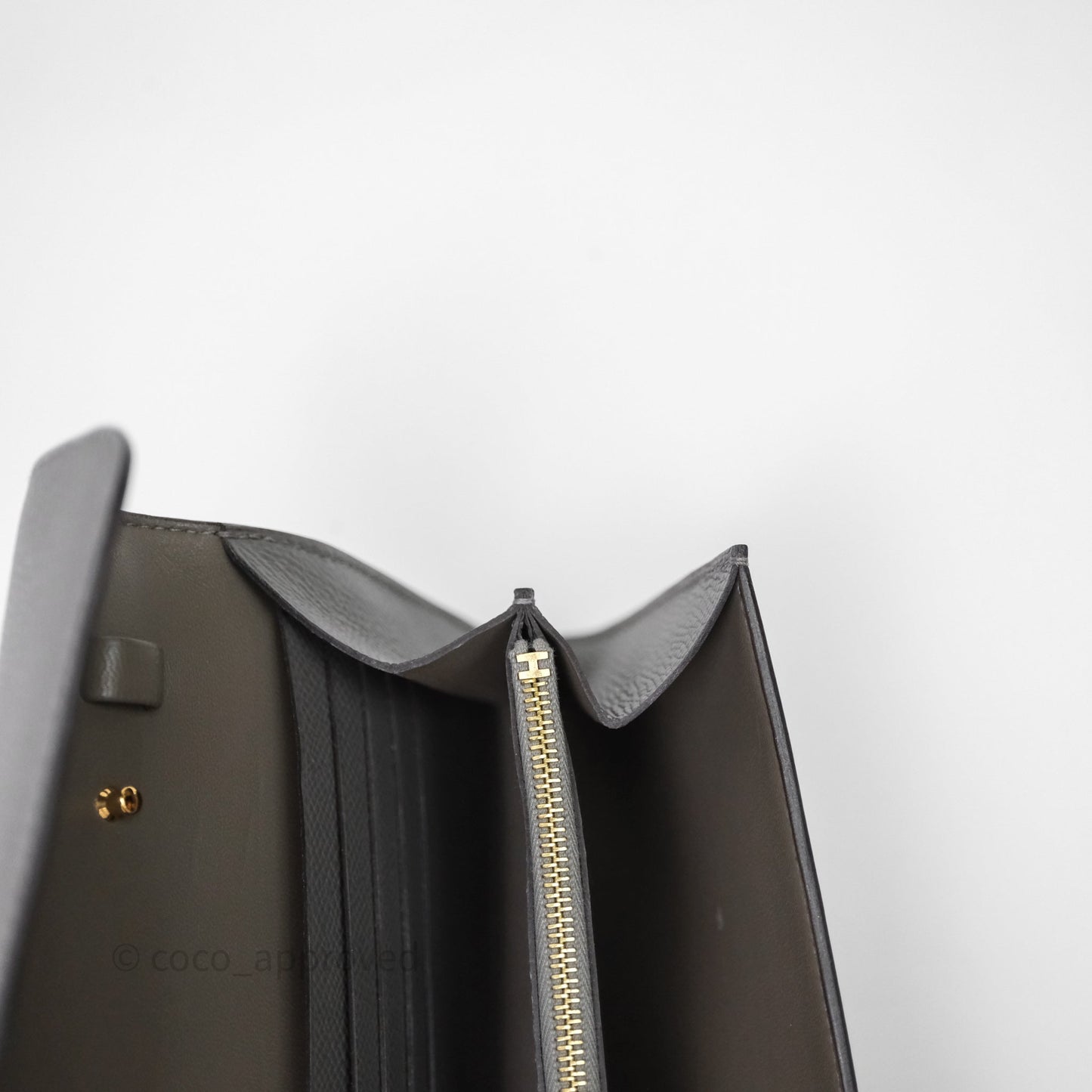 Hermès Constance Long To Go Wallet Gris Meyer 0L Epsom Gold Hardware