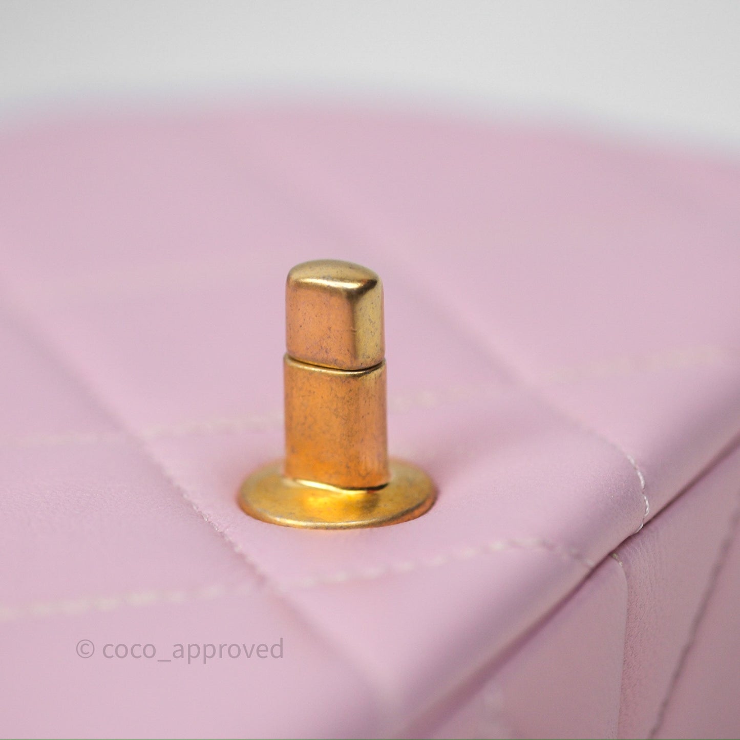 Chanel Mini Flap Bag With Pearl Adjustable Chain Iridescent Pink Lambskin Aged Gold Hardware