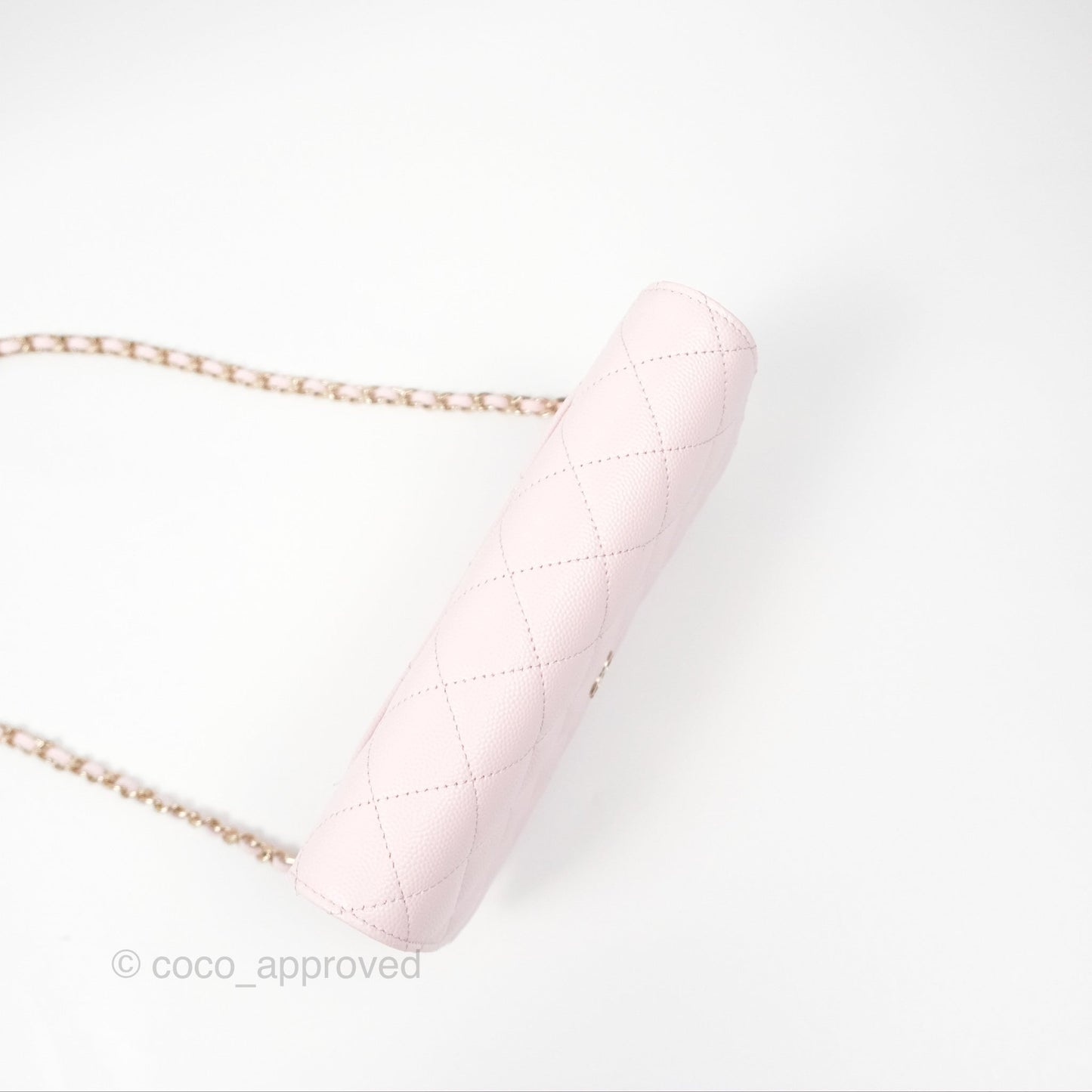 Chanel Classic Quilted Wallet On Chain WOC Sakura Pink Caviar Gold Hardware