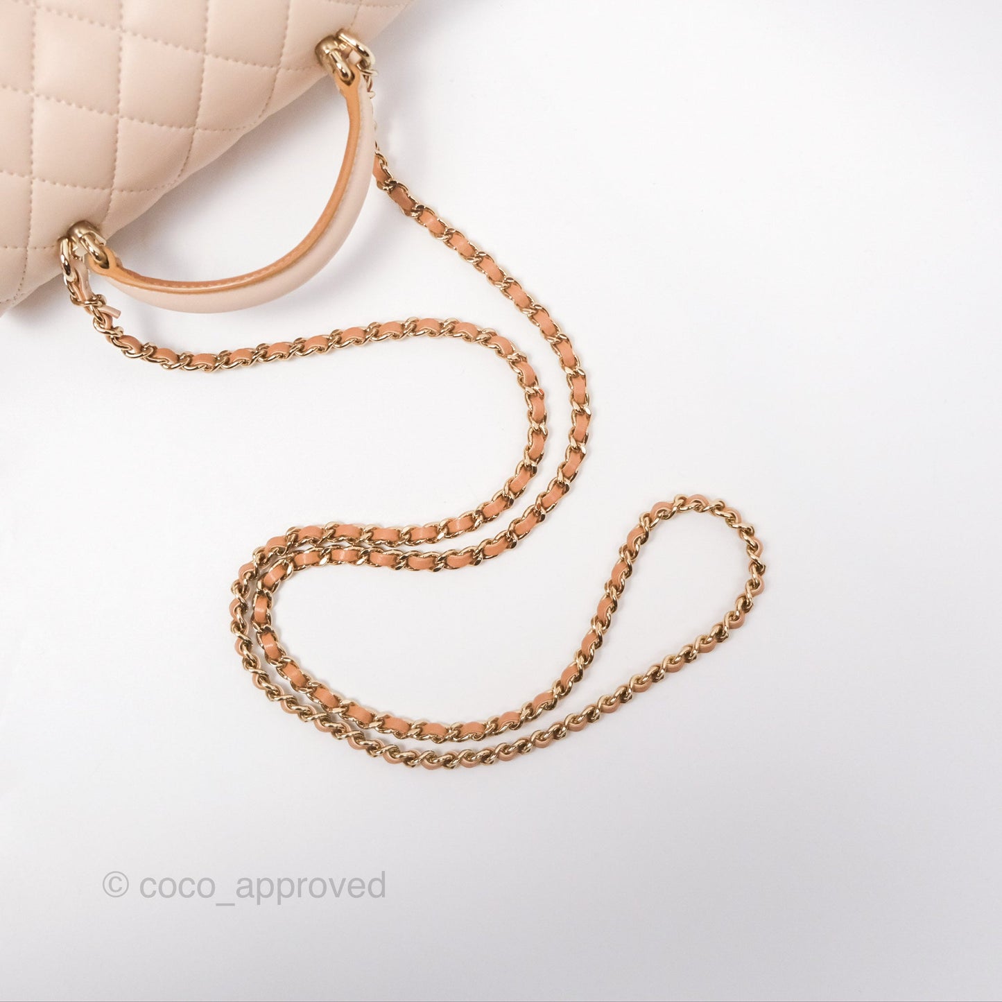 Chanel Top Handle Mini Rectangular Flap Bag Ecru/Beige Lambskin Gold Hardware 23P