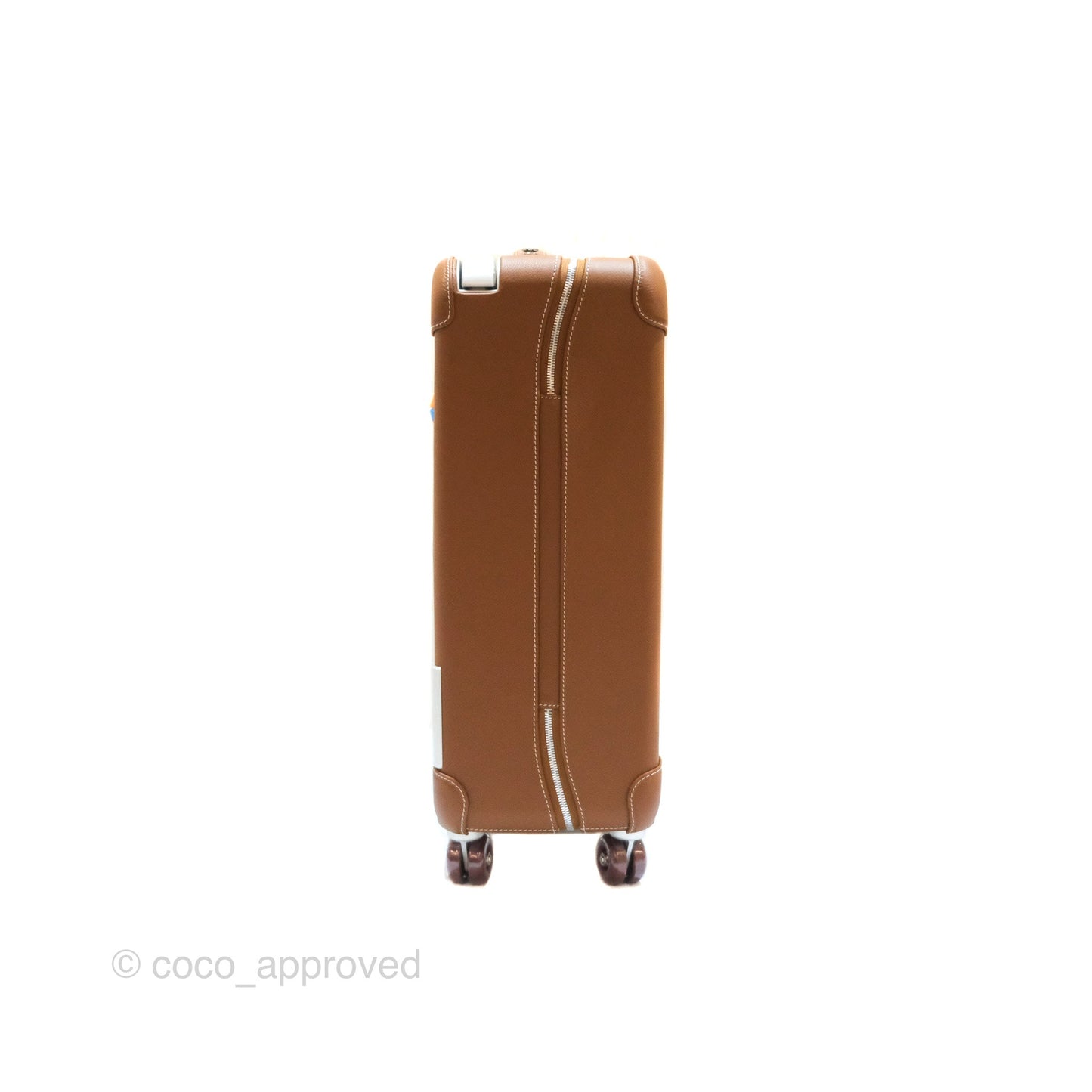 Hermès R.M.S Cabin 55 Suitcase in Ecru-Beige/ Fauve/ Orange Canvas Gold Clemence Palladium Hardware