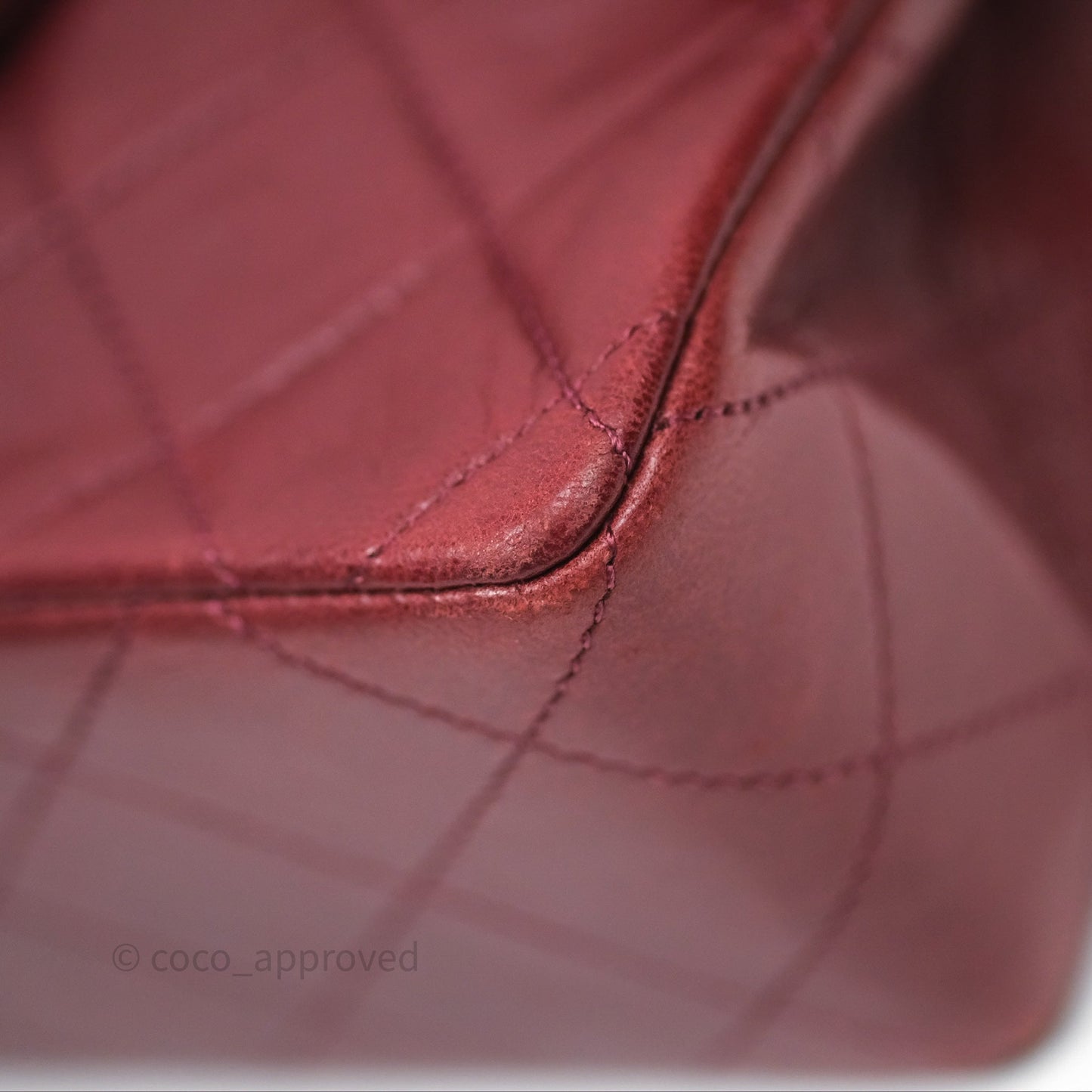 Chanel Vintage Mini Square Burgundy Lambskin 24K Gold Hardware