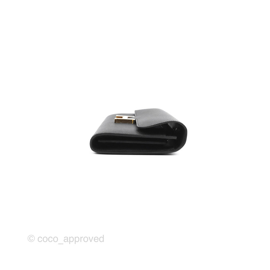Hermès Constance Long To Go Wallet Black Epsom Gold Hardware
