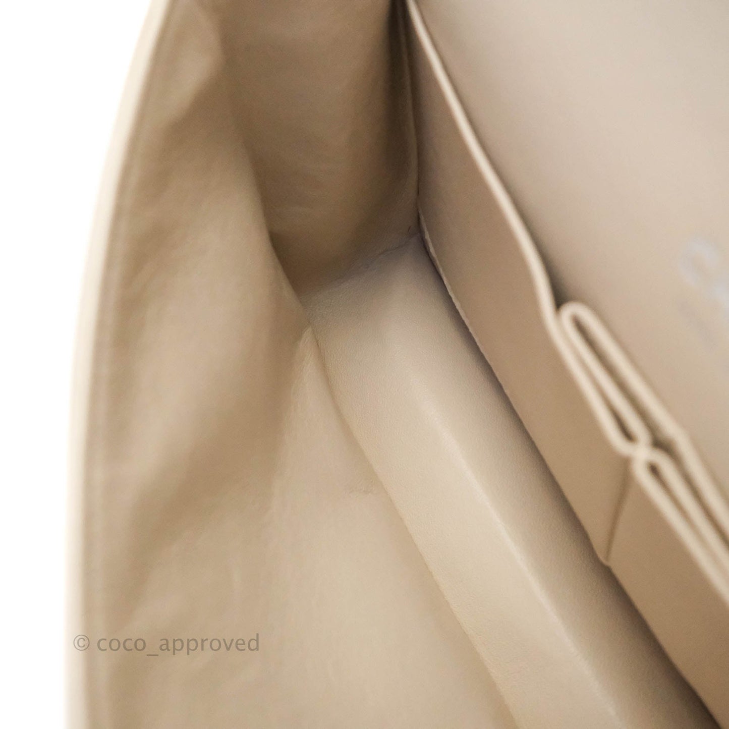 Chanel Classic M/L Medium Double Flap Cream Lambskin Silver Hardware