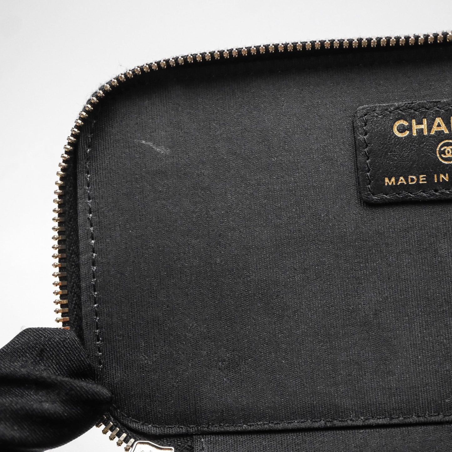Chanel Vanity Rectangular Top Handle Black Lambskin Gold Hardware