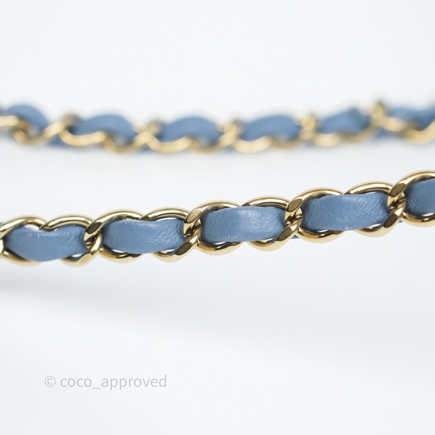 Chanel Small Double Flap Blue Printed Quilted Denim Gold Hardware