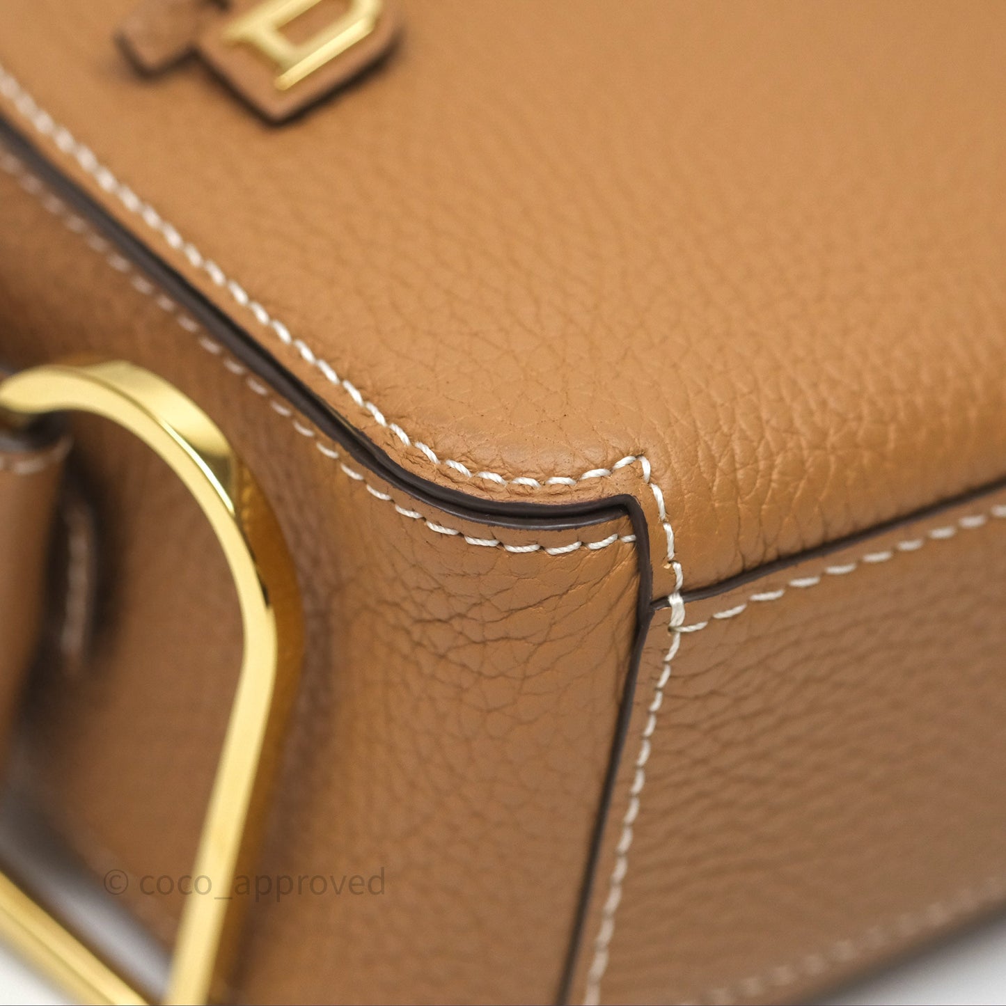 Delvaux Cool Box Nano Taurillon Soft Grained Calfskin Vegetal Ivory Gold Hardware