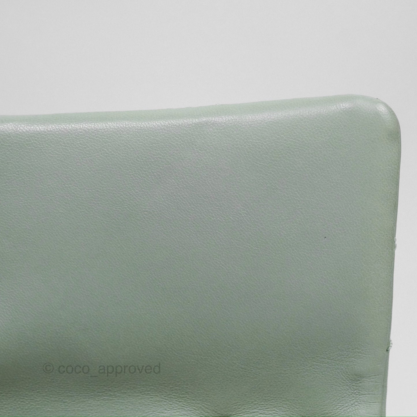 Chanel CC East West Flap Bag Lambskin Mint Green Silver Hardware