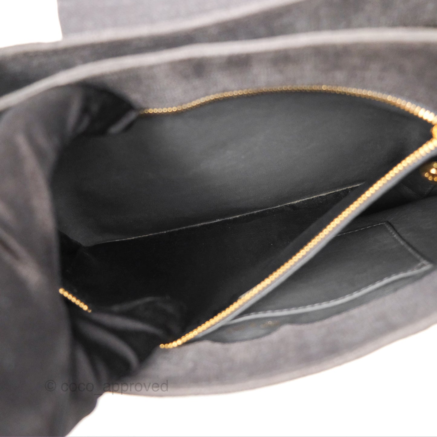 Chanel Vintage CC Lock Flap Shoulder Bag Grey Canvas 24K Gold Hardware