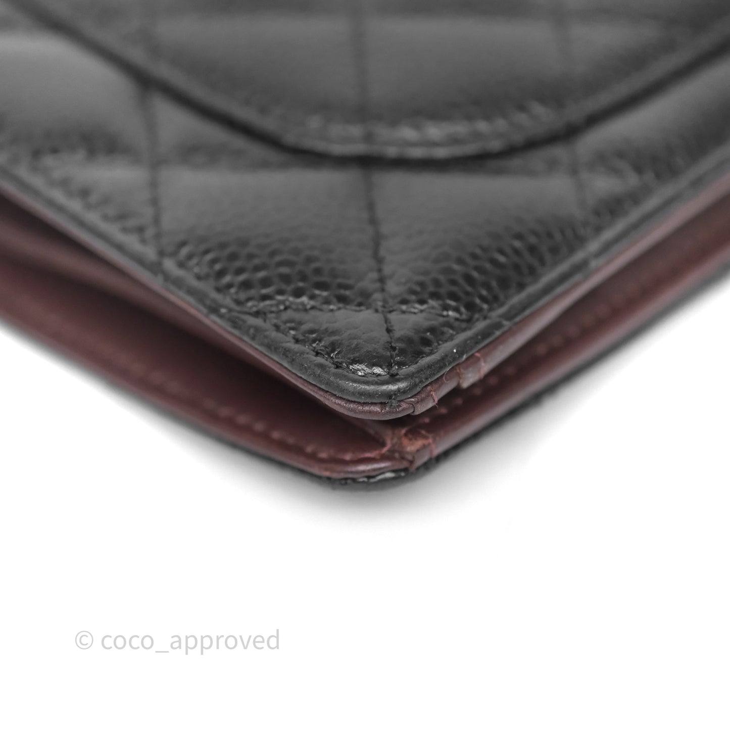 Chanel Classic Quilted Long Wallet Black Caviar Gold Hardware