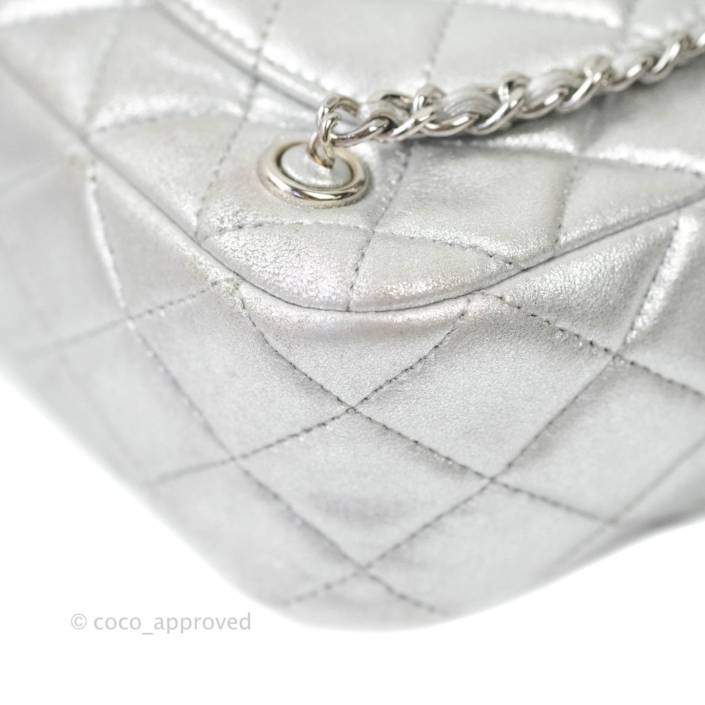 Chanel Quilted Small Metallic Silver Backpack in Seoul Lambskin Silver Hardware