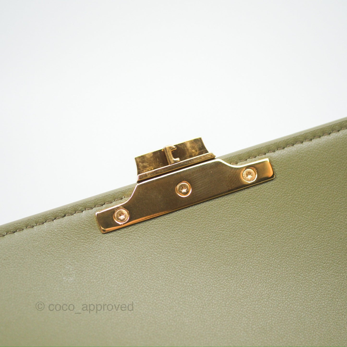 Celine Medium Triomphe Soft Khaki Shiny Calfskin