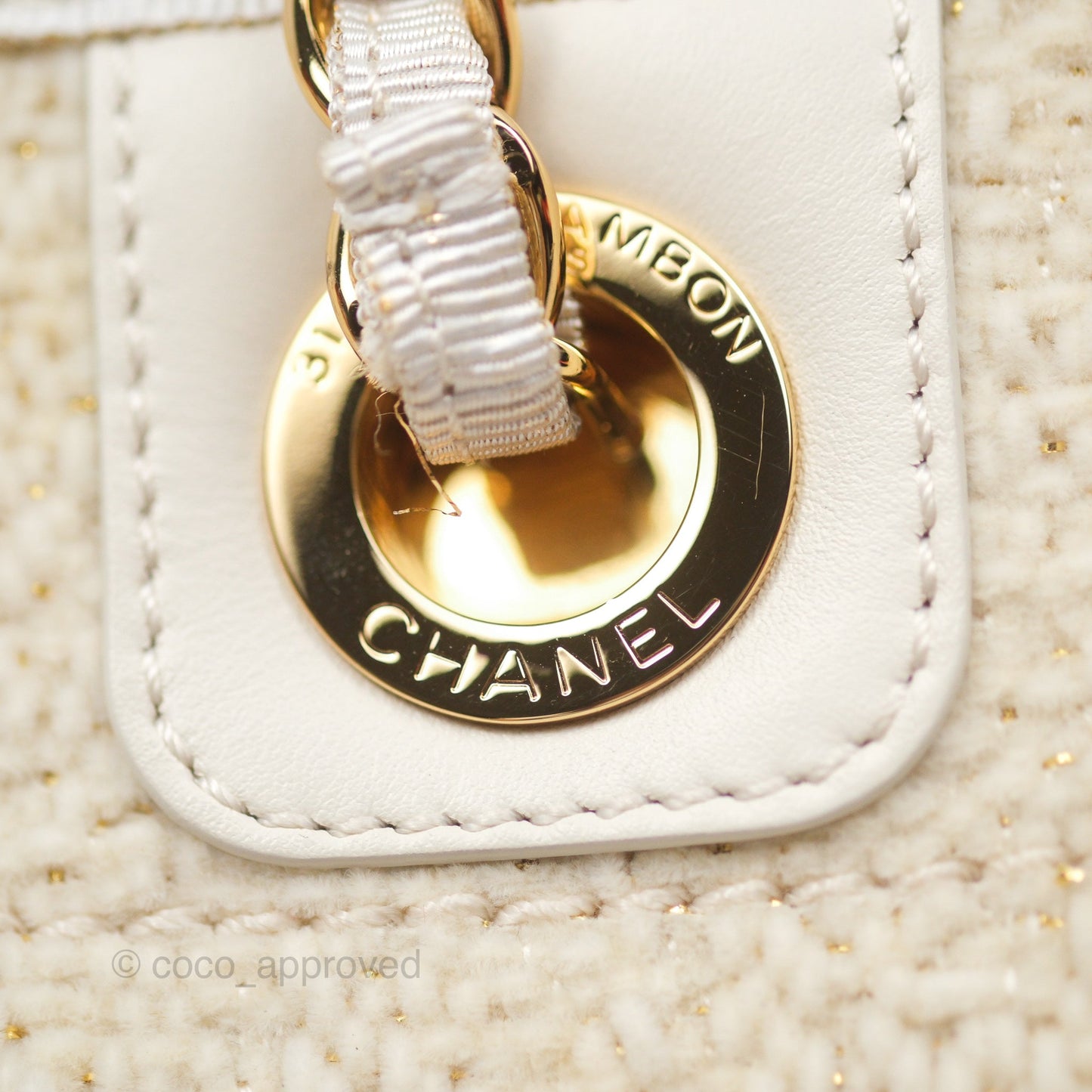 Chanel Medium Deauville Tote Ivory Lurex Boucle 19A