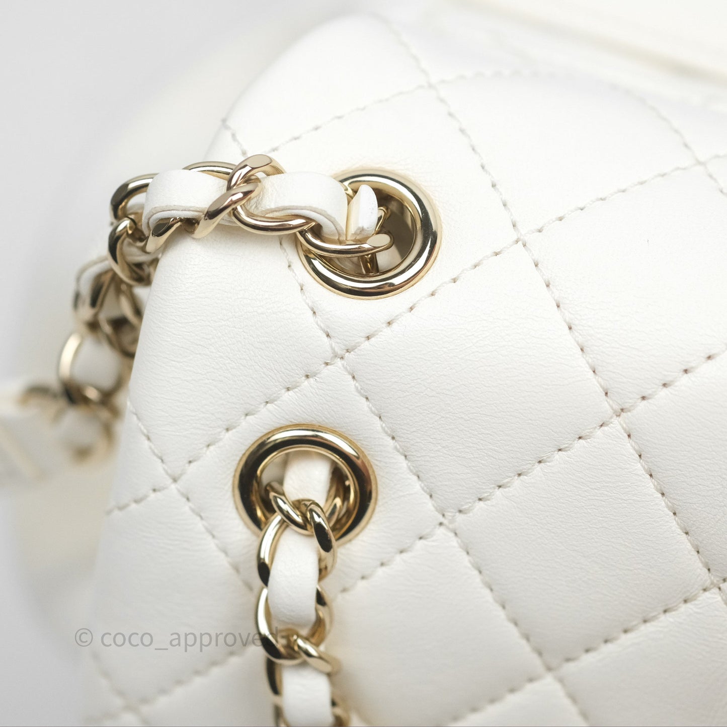 Chanel Quilted Small Duma Drawstring Backpack White Calfskin Gold Hardware