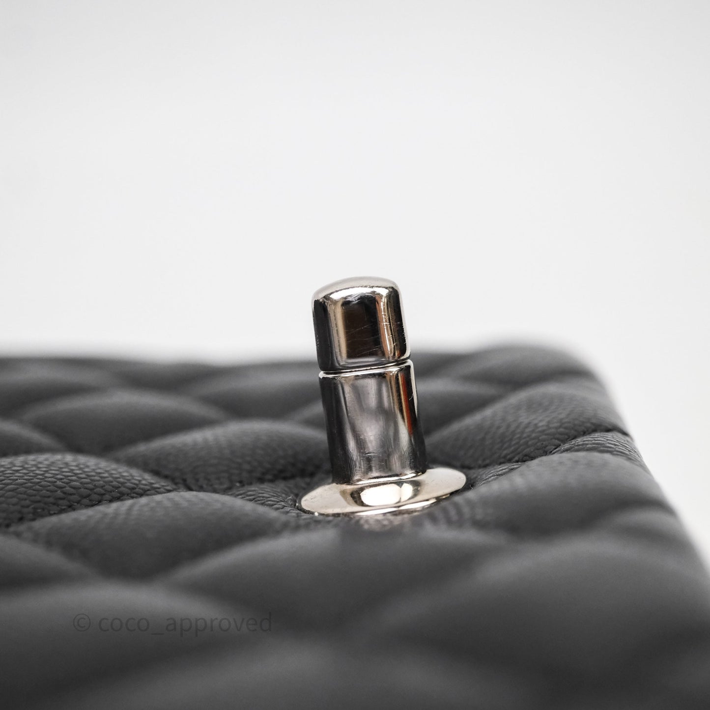 Chanel Mini Square Quilted Black Caviar Silver Hardware
