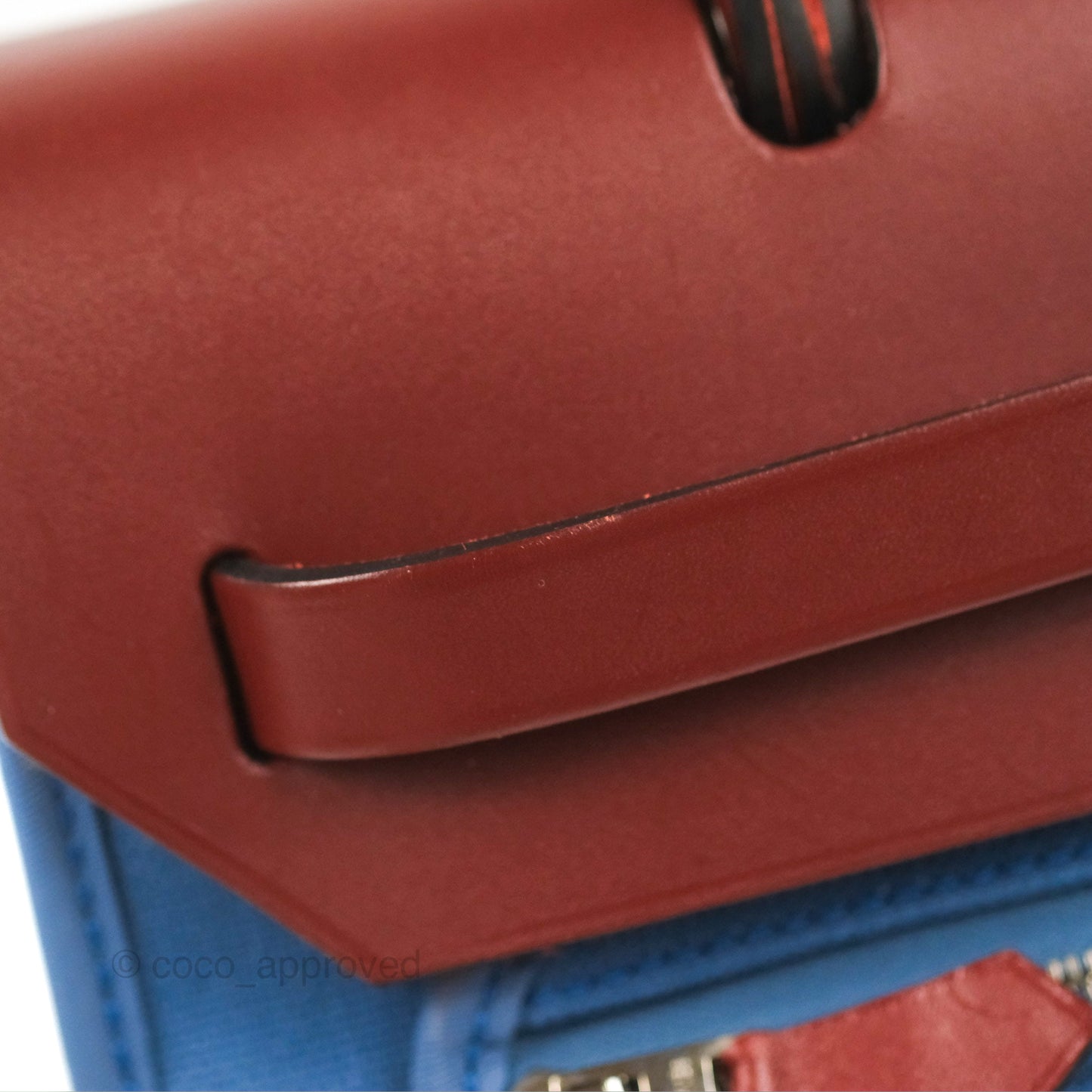 Hermès Herbag Zip 31 Rouge H/Bleu Agate Canvas Palladium Hardware