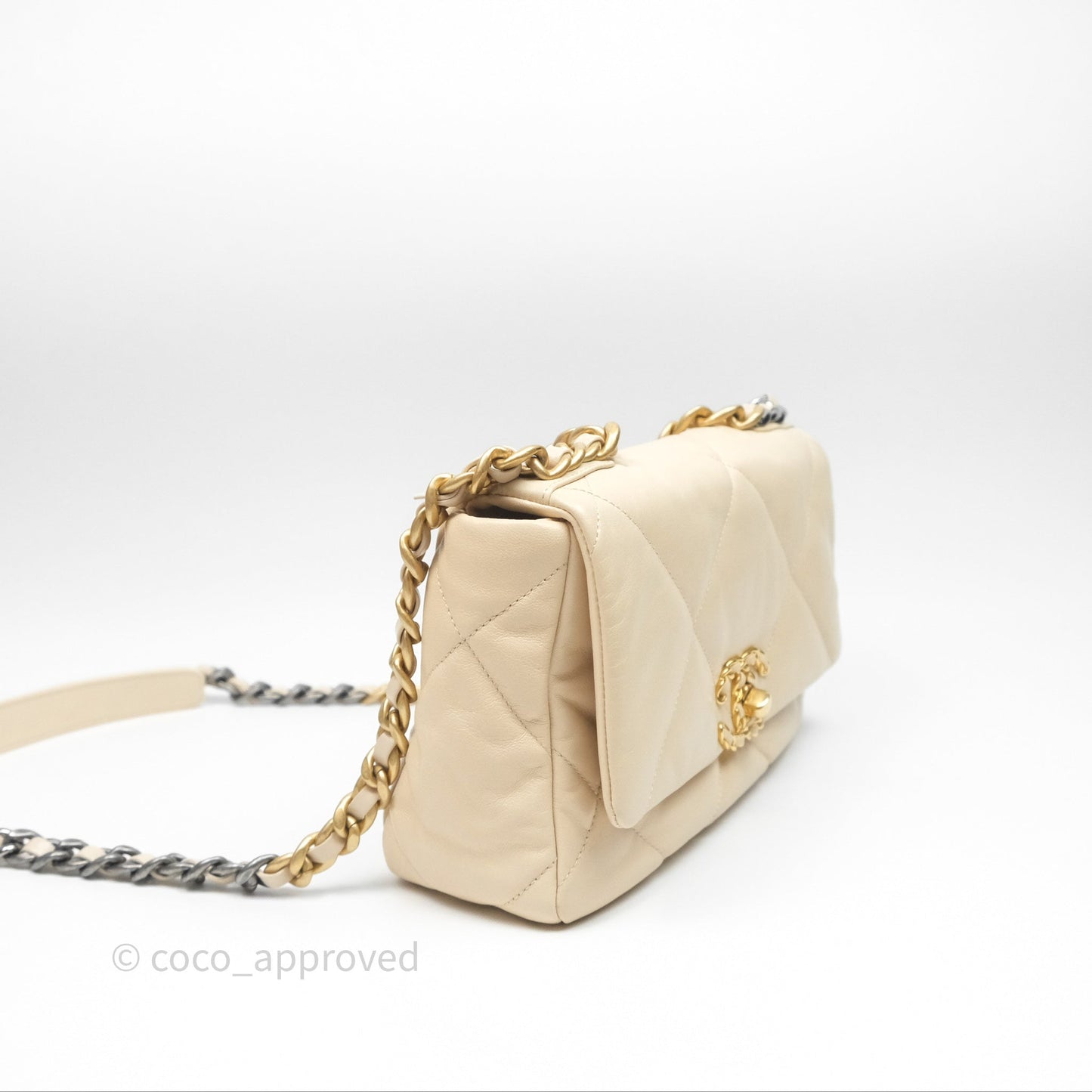 Chanel 19 Small Beige Mixed Hardware