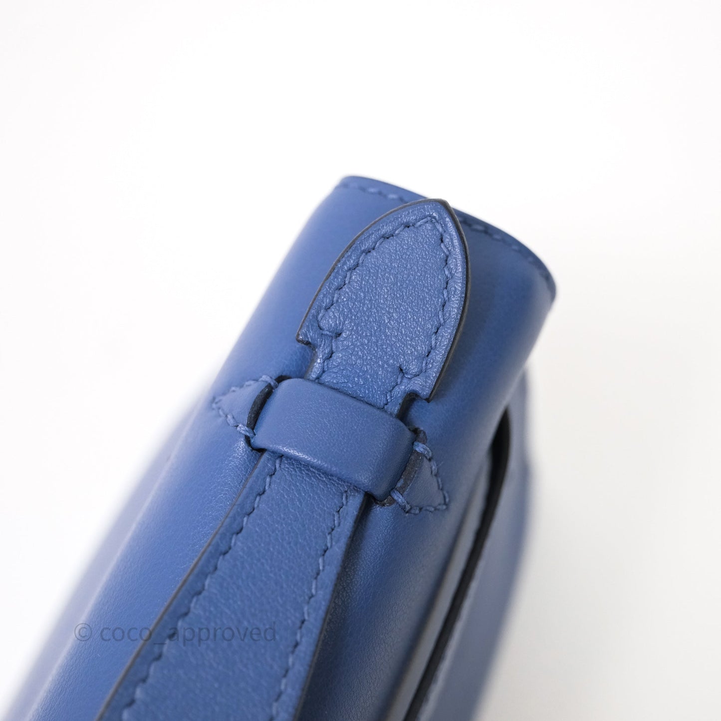 Hermès Kelly Pochette Clutch Bleu Brighton 7E Swift Gold Hardware