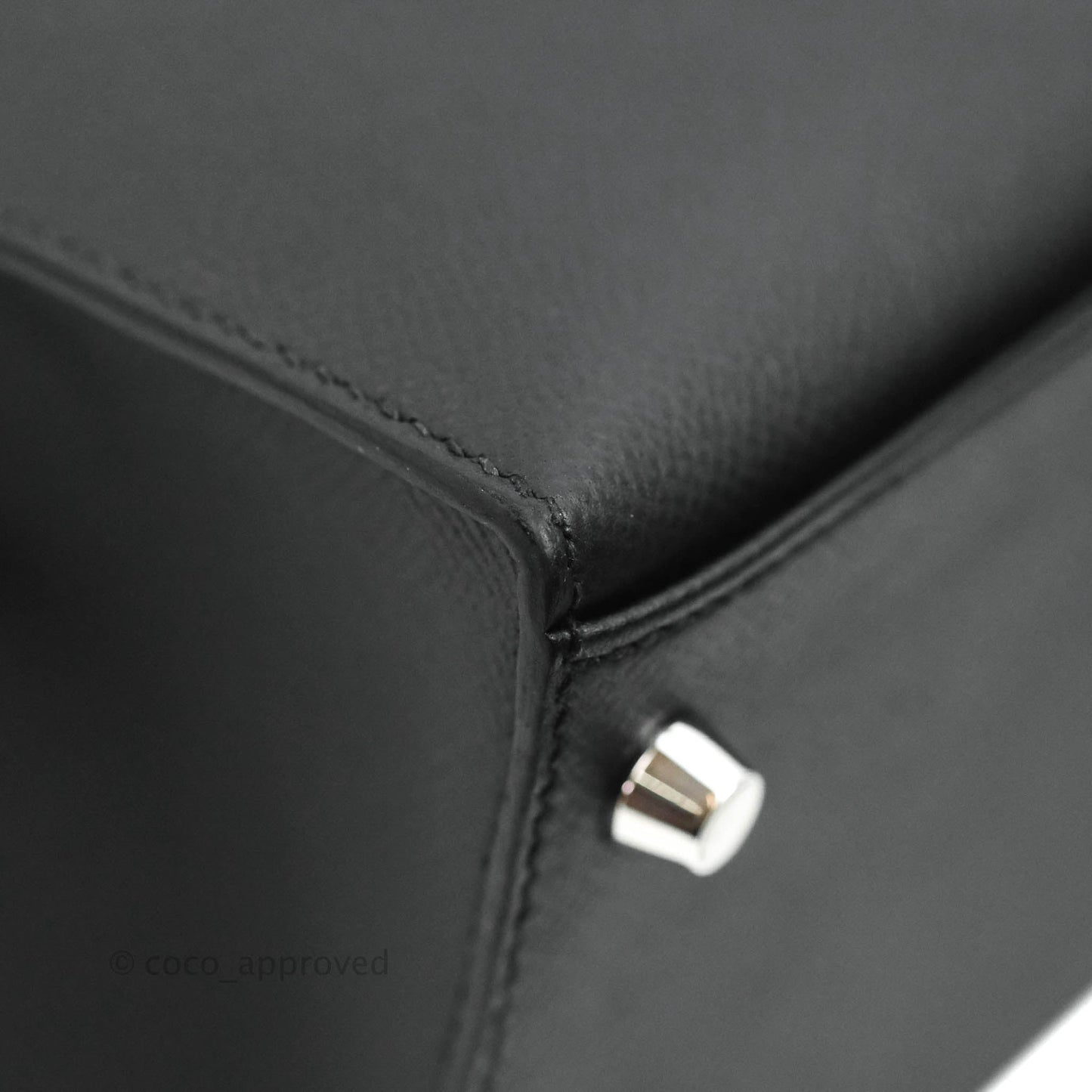Hermès Kelly 28 Sellier Black Epsom Palladium Hardware