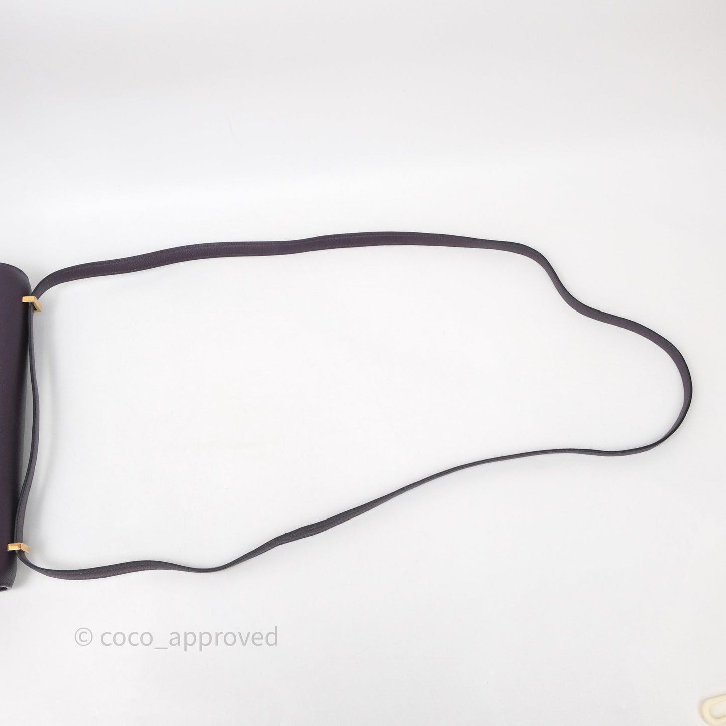 Hermès Constance Elan Raisin 59 Epsom Gold Hardware