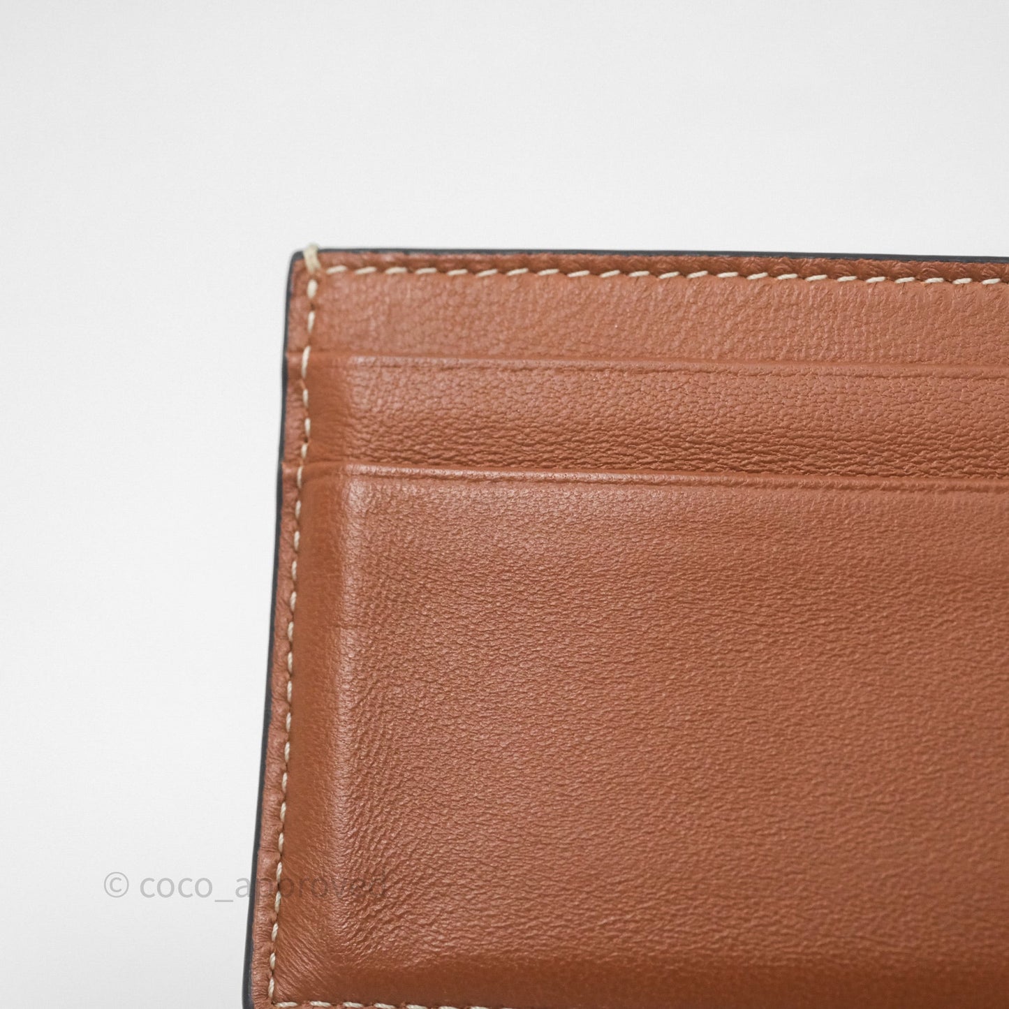 Celine Zipped Purse with Removable Card Holder in Tan Triomphe Canvas/ Lambskin