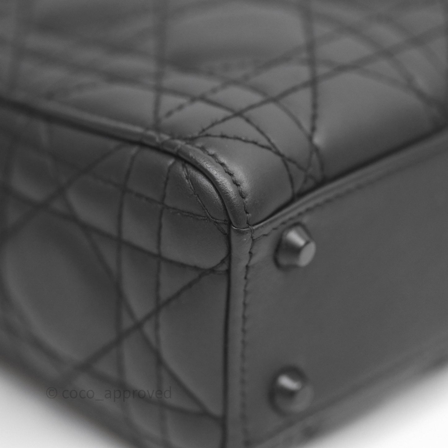 Dior Mini Lady Dior Ultra Matte Black Cannage Calfskin