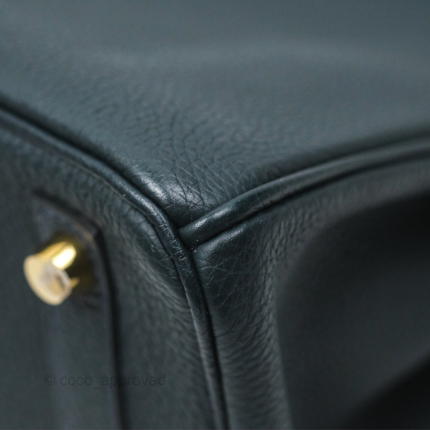 Hermès Birkin 25 Retourne Vert Rousseau V0 Togo Gold Hardware
