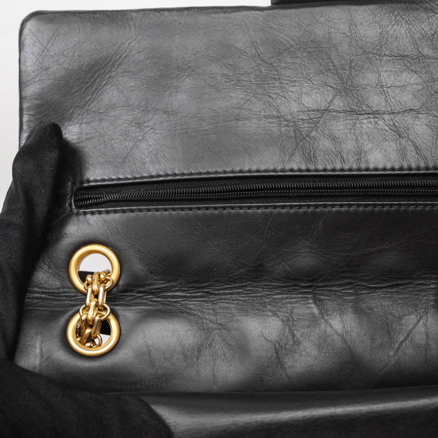 Chanel Quilted 2.55 Reissue 226 Flap Bag Black Aged Calfskin Gold Hardware