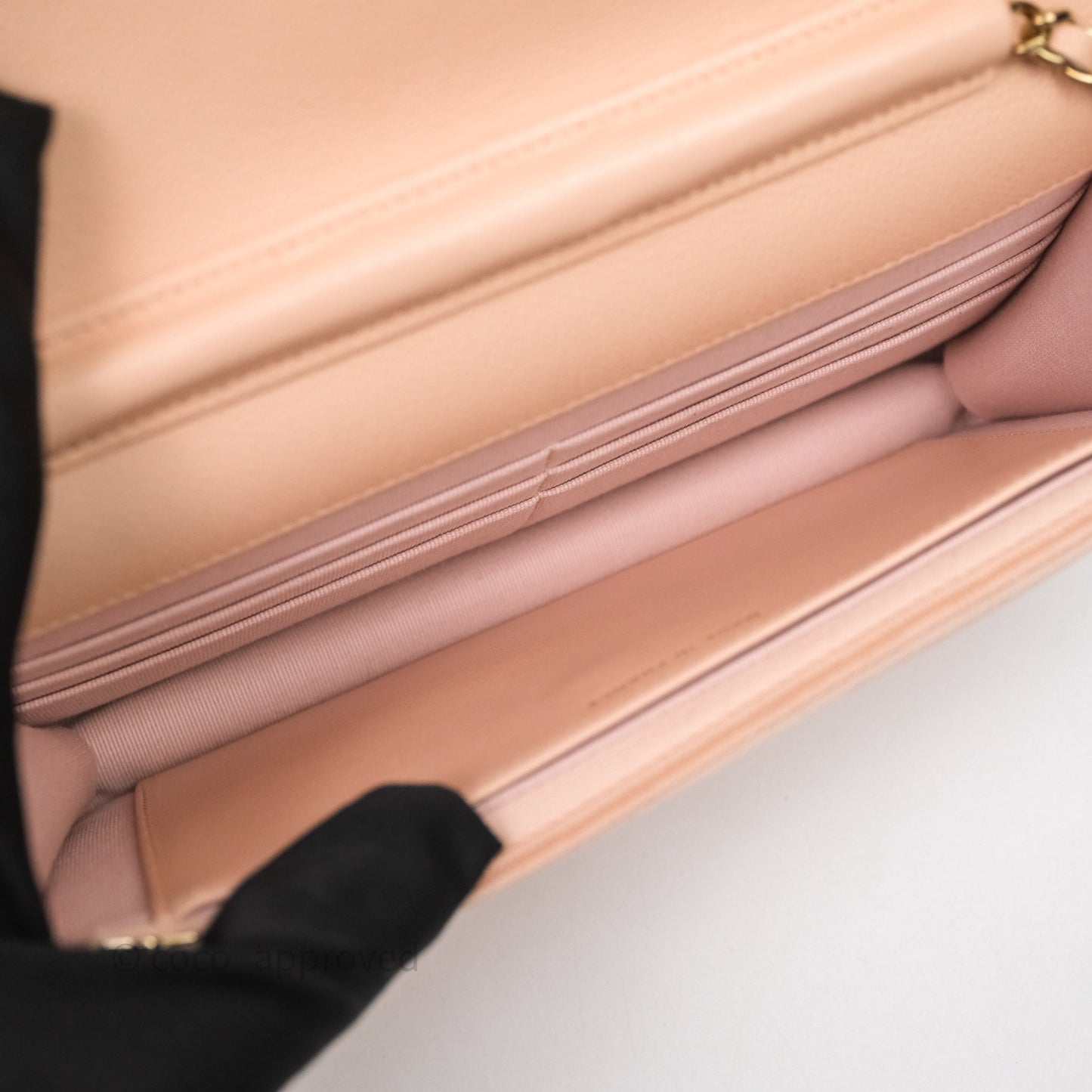 Chanel Quilted Classic Wallet on Chain WOC Pink Caviar Gold Hardware