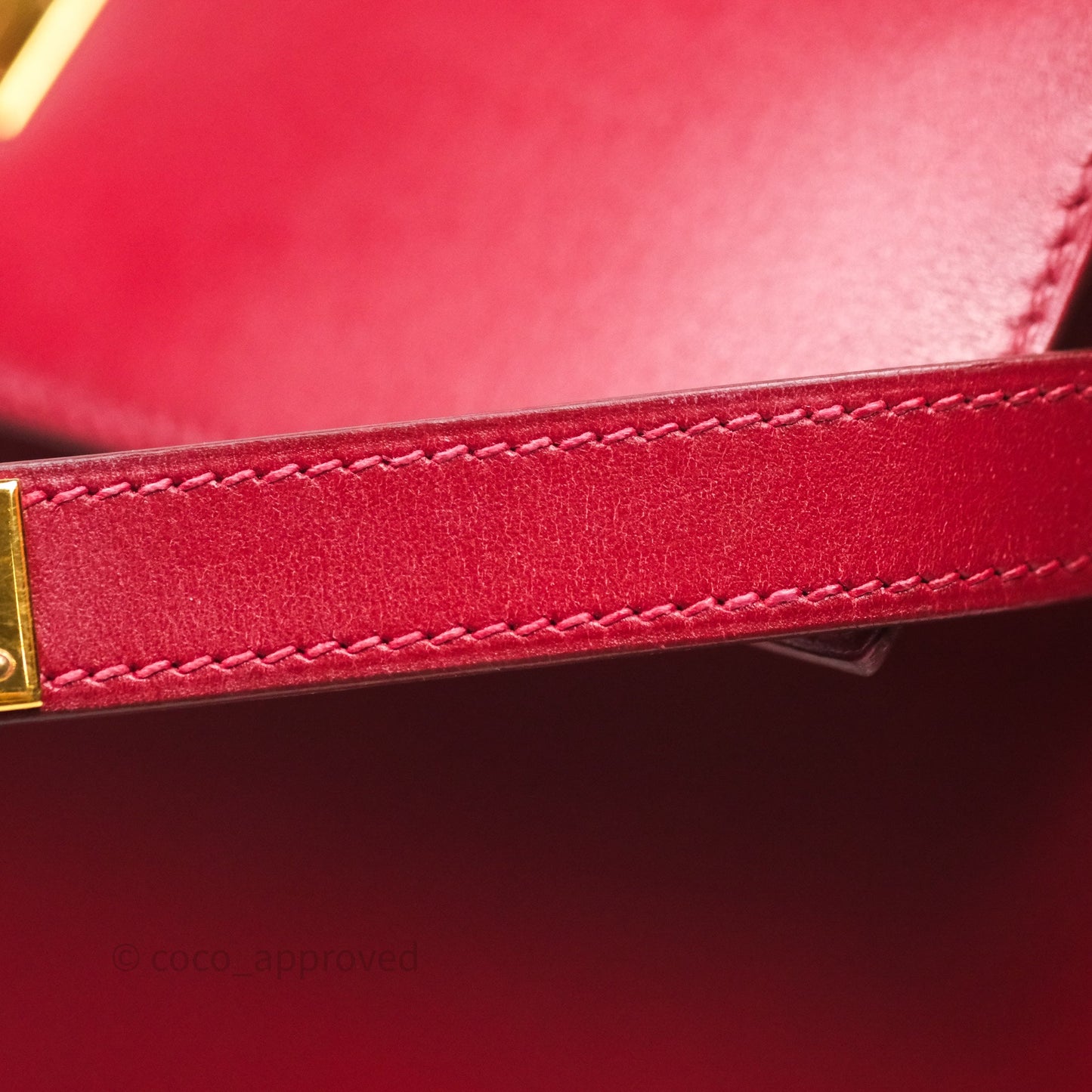 Hermès Vintage Kelly 32 Sellier Rouge Hermes 55 Box Leather Gold Hardware