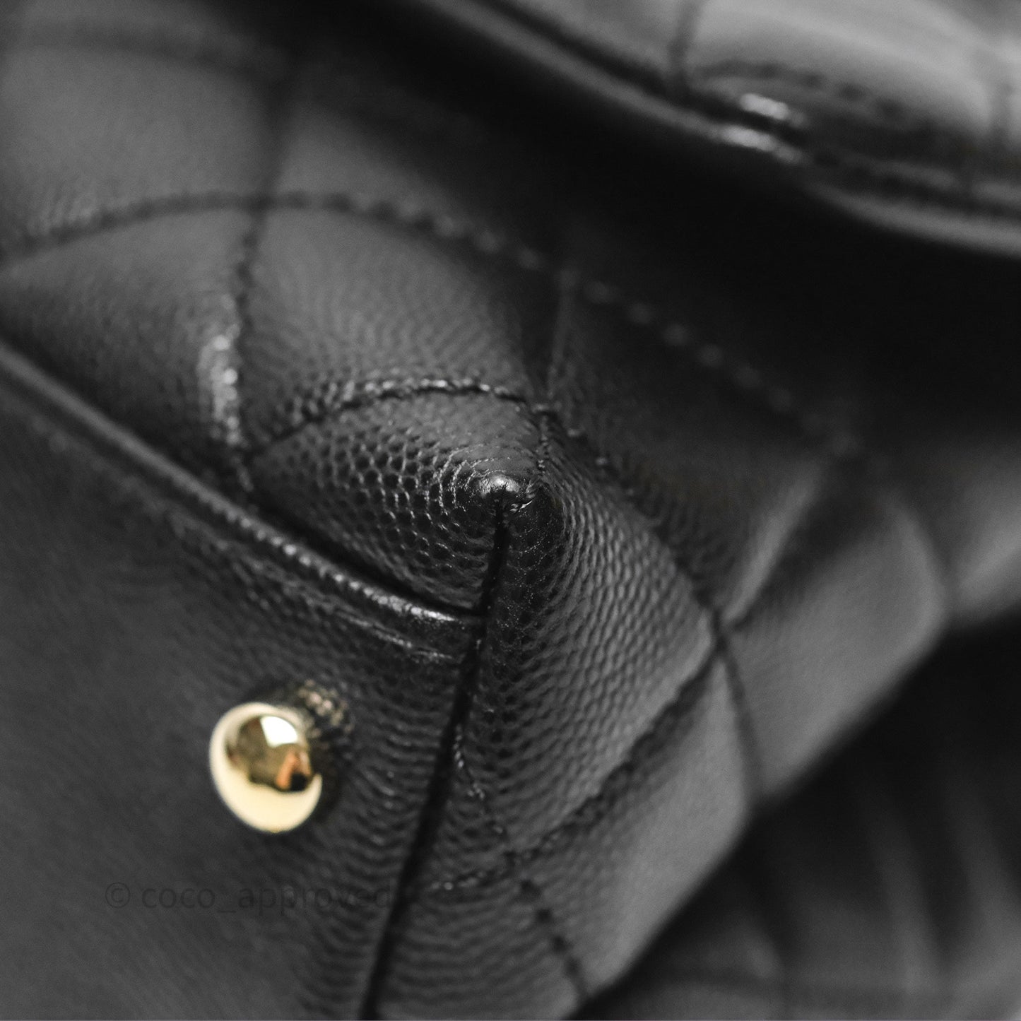 Chanel Mini Coco Handle Quilted Black Caviar Gold Hardware