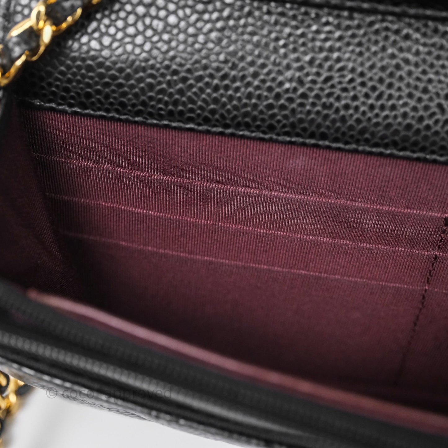 Chanel Quilted WOC Black Caviar Gold Hardware