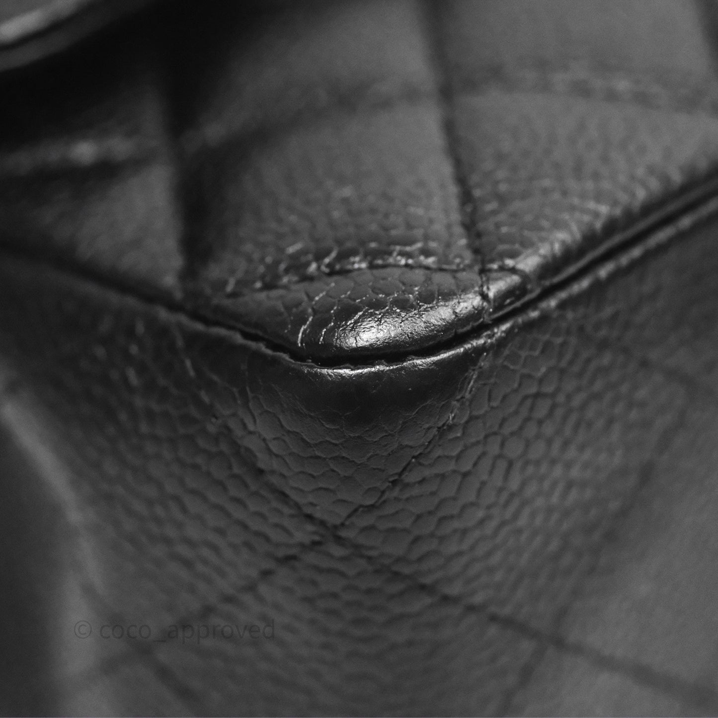 Chanel Classic M/L Medium Flap Quilted Black Caviar Silver Hardware