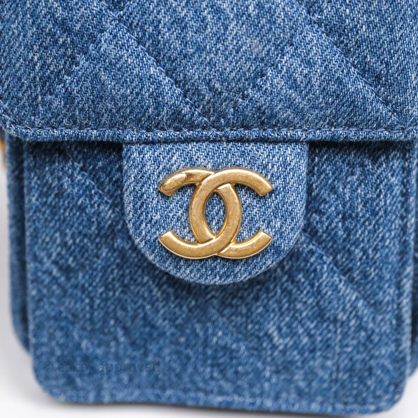 Chanel 25 Mini Washed Denim Aged Gold Hardware